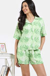 Zivame 2 Mile Fashion Woven Shorts Set - Opaline Green — thumbnail 5